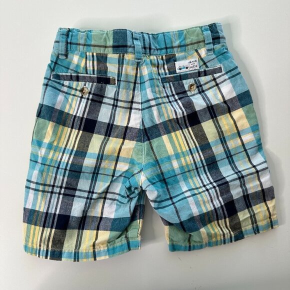 Janie and Jack Blue & Yellow Plaid Little Boys Shorts Size 18 / 24 Months - Picture 2 of 6